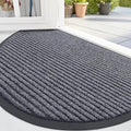 OLANLY Half Circle Front Door Mat 33x21, Waterproof Heavy-Duty Doormat | Grey by OLANLY
