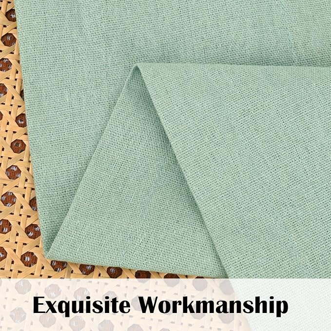 FRAMICS Boho Kitchen Curtains 24 Inch Length, Farmhouse Cotton Linen Tier - Image 5