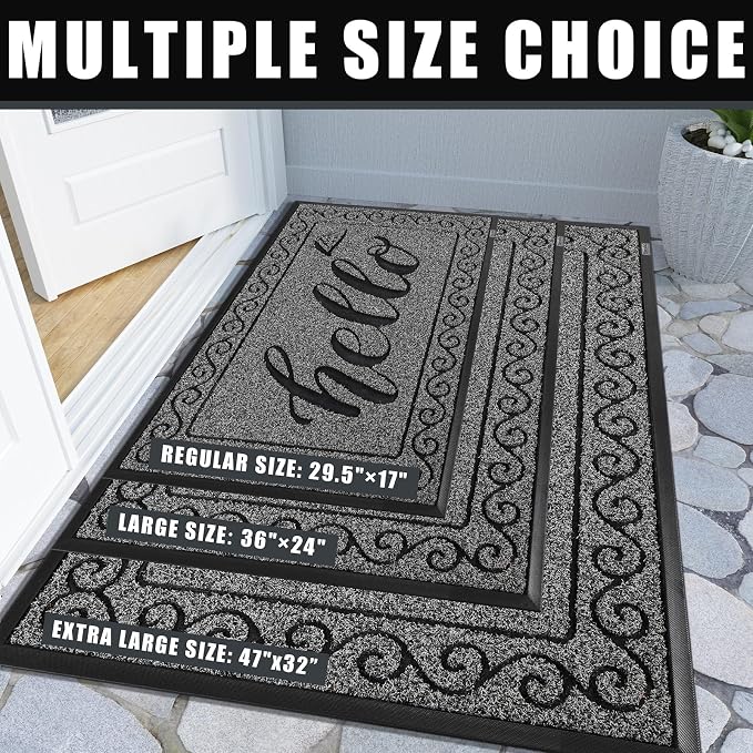 Yimobra Welcome Mats for Front Door 29.5x17, Heavy Duty Waterproof Outdoor Door - Image 7