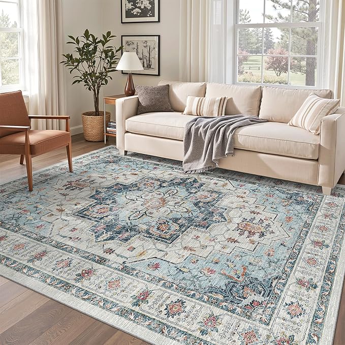 Madane 6x9 Area Rugs for Living Room, Stain Resistant Washable Rugs, Non-Slip by Madane