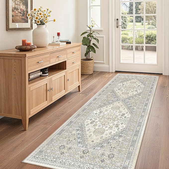 zesthome 2x6 Runner Rug for Hallways, Machine Washable Rug, Non Slip Vintage - Image 3