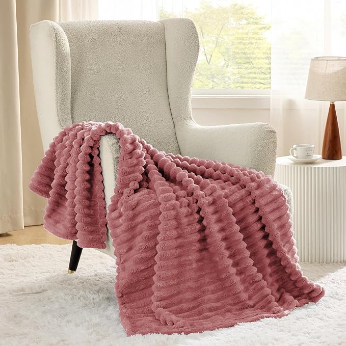 Bedsure GentleSoft Brick Dust Fleece Throw Blanket - Image 2