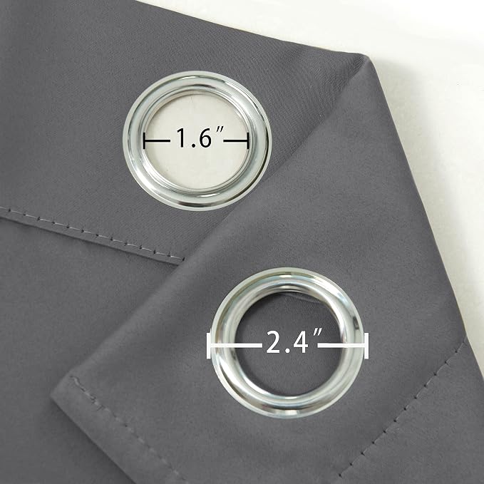 LEMOMO Grey Blackout Curtains/52 x 72 Inch/Set of 2 Panels Thermal Insulated - Image 6