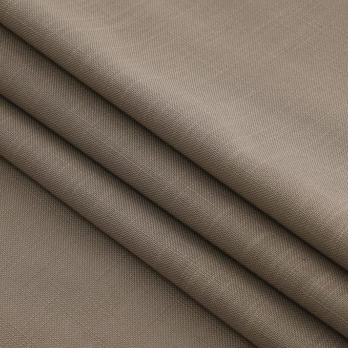 Dark Taupe Linen Curtains 90 Inch Length 2 Panels Set - Image 6