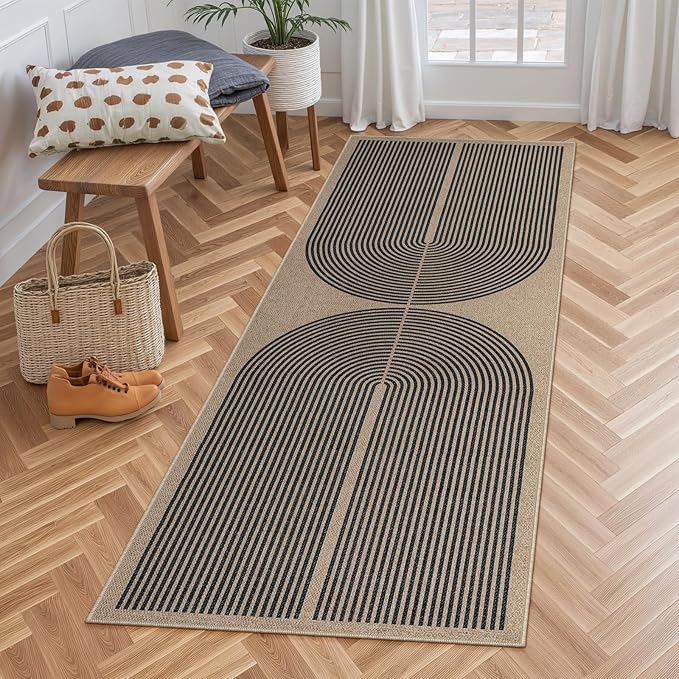 Lahome Modern Rainbow Easy Jute Outdoor Runner Rug, 2x6 Runners by Lahome