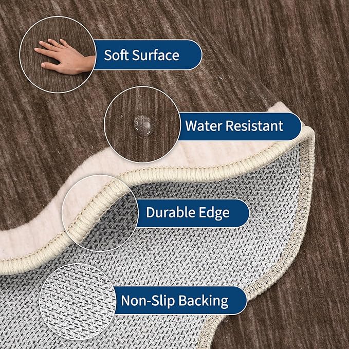 GarveeHome Scalloped Washable Area Rug 8 x 10 Rug - Image 4