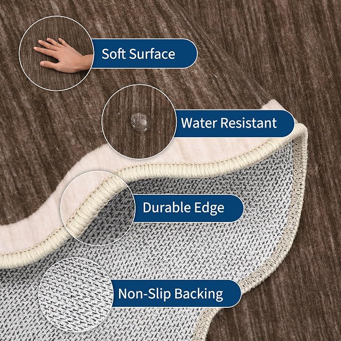 GarveeHome Scalloped Washable Area Rugs 5x7 Rug - Image 4
