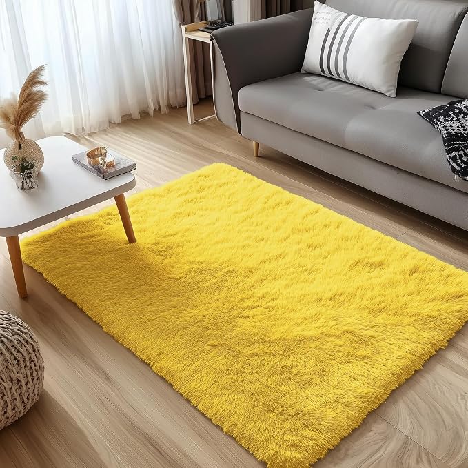 OLANLY 3x5 Machine Washable Small Bedside Rug, Soft Fluffy Shaggy Rugs - Image 3