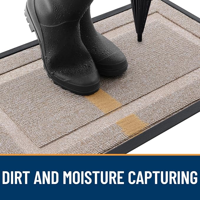 OLANLY Front Door Mat Outside 47x17, All-Season Heavy-Duty Rubber Doormat | - Image 4