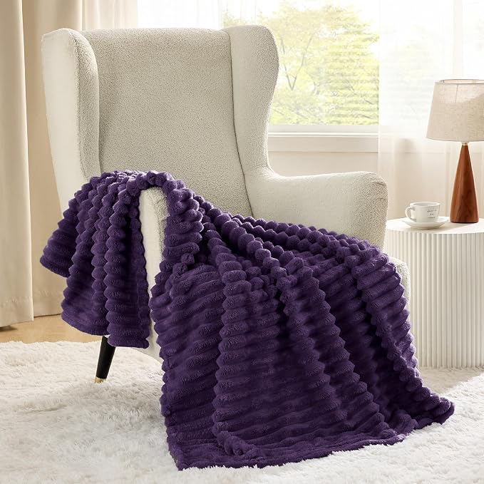Bedsure GentleSoft Purple Fleece Blanket - Image 8