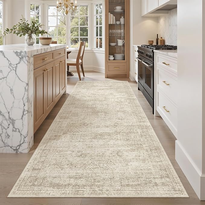Soalmost Hallway Runner Rug 4x8 Wide: Washable Thin Runners by Soalmost
