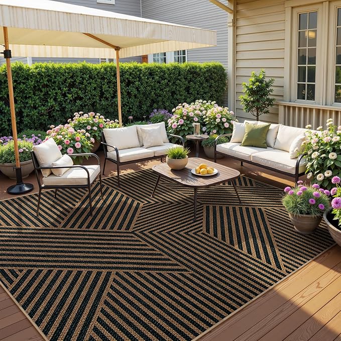 Lahome Modern Geometric Easy Jute Carpet, 6x9 Area Rugs - Image 6