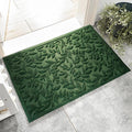 Green Leaves Outdoor Indoor Entrance Doormats, Absorbent Durable Heavy Duty by VivaNest