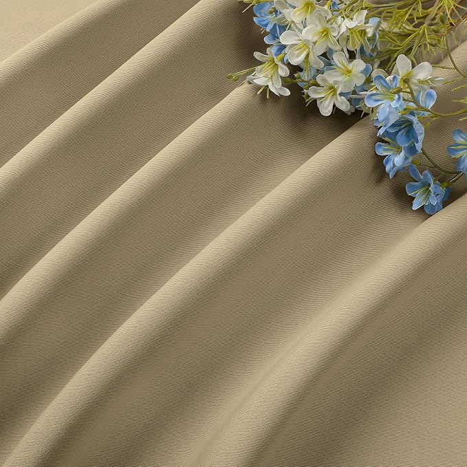 CUCRAF Beige Blackout Curtains Customize, Rod Pocket Room Darkening Curtain - Image 7