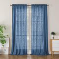Simplebrand Semi Sheer Dusty Blue Curtains 96 Inches Long 2 Panels, Light by Simplebrand
