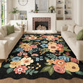 DUKINO 5x7 Area Rugs for Bedroom, Floral Washable Rug Non Slip, Stain Resistant by DUKINO