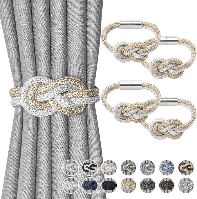 NICEEC 4 Pack Mini Magnetic Curtain Tiebacks Nordic Simple Style Drape Tie by NICEEC