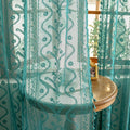 WAZZIO Boho Lace Curtains 2 Panels 45 Inch -Victorian Sheer Panel Drape French by WAZZIO