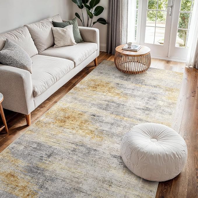 4x8 Washable Kitchen Runner Rug: Modern Abstract Wide Runners - Image 8