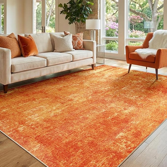 Washable Area Rugs 5'x7' Non-Slip Modern Abstract Soft by RELEANY