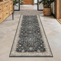 Black Boho Washable 2x6 Runner Rugs by HazoHaus
