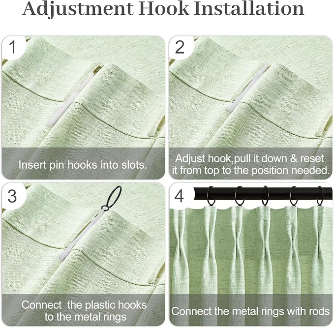 Sage Green Pinch Pleated Curtains 96 Inches Long - Image 7