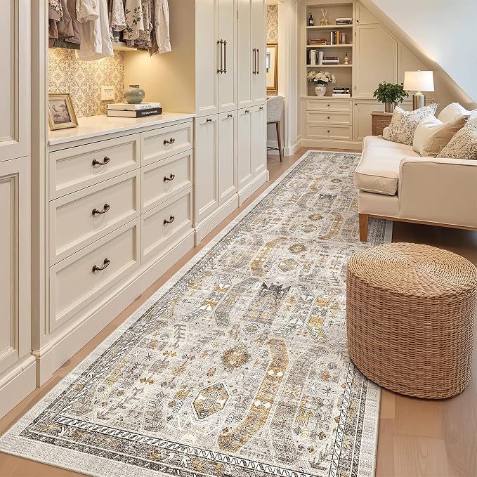 Madane Hallway Rug 3x10, Kitchen Rugs Washable Entryway Rug Vintage Kitchen - Image 5