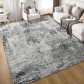 Living Room Rug 7x10 Gray Area Rugs Machine Washable Abstract Boho Large Rug by OmpaaHomeDecor