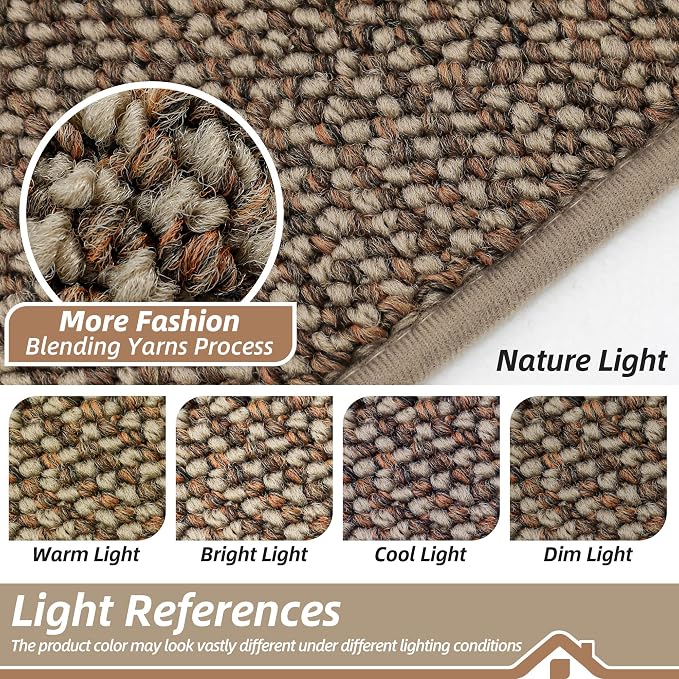 BEQHAUSE Dirt Trapper Door Mat 24" x 36" Half Circle Non Slip Rugs, Taupe | - Image 8