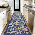 3x10 Long Hallway Runner Rug: Washable Wide 10ft Floral Low-Pile Carpet by HYHAOYUNLAI