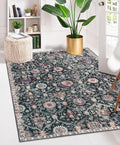 Lahome Moroccan Small Washable Rugs, 3x5 Black Rug by Lahome