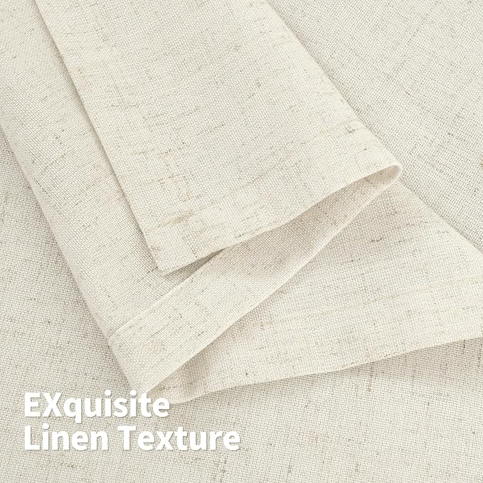 YoungsTex Linen Curtains 54 Inch Length 2 Panels - Image 9