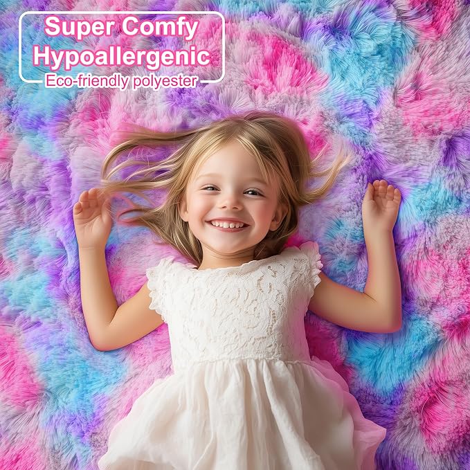 Ultra Soft Rainbow Rugs for Bedroom Girls 3x5 Ft, Colorful Princess Carpet | - Image 3