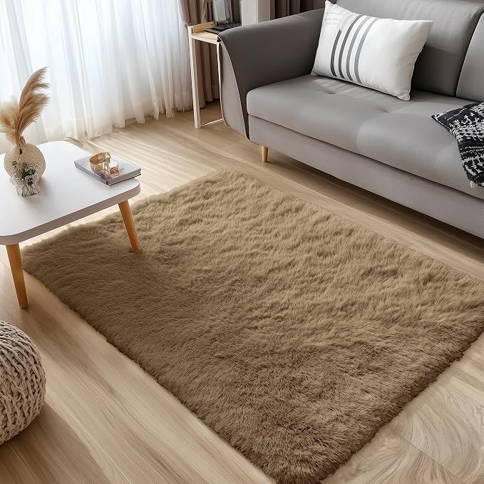 OLANLY 2x3 Machine Washable Small Bedside Rug, Soft Fluffy Shaggy Entryway - Image 7