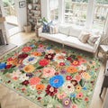 Washable Area Rug 8x10 Green, Large Soft Rugs by WelcometoBabovid