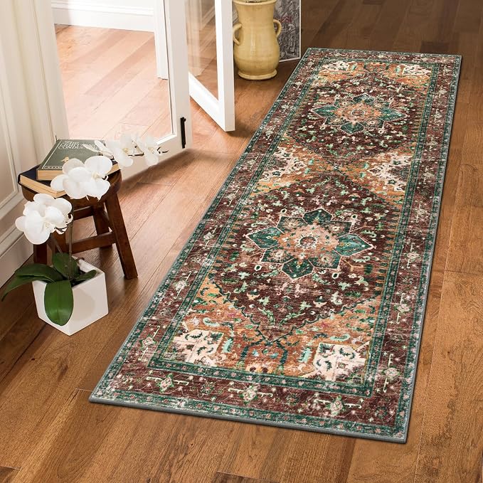 Yamaziot Washable Runner Rug, 2x5 Non-Slip Boho Vintage Hallway Rug Runner - Image 7