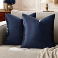 GIGIZAZA Navy Blue Velvet Pillow Covers 18x18, Square Solid Throw Pillow Covers by GIGIZAZAFocusingonhomedecoration