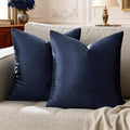 GIGIZAZA Navy Blue Velvet Pillow Covers 22x22, Square Solid Throw Pillow Covers by GIGIZAZAFocusingonhomedecoration