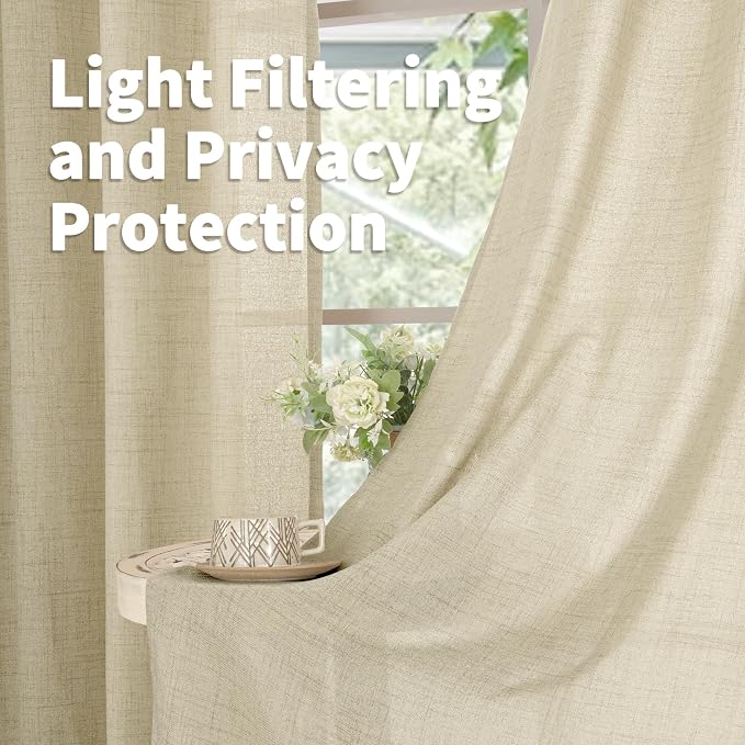 YoungsTex Linen Curtains 90 Inch Length - Image 3
