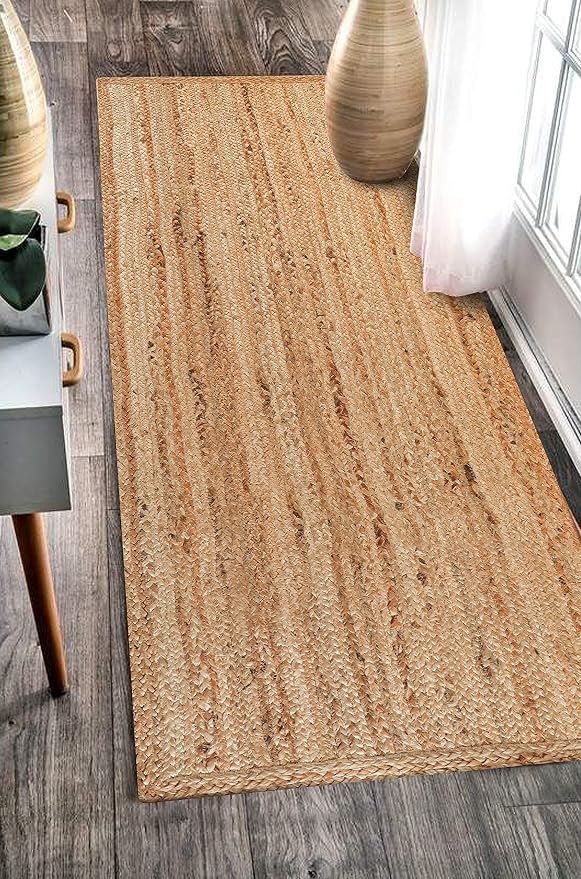 Hausattire Hand Woven Jute Braided Rug, Reversible Boho Entry Area Rugs - Image 7
