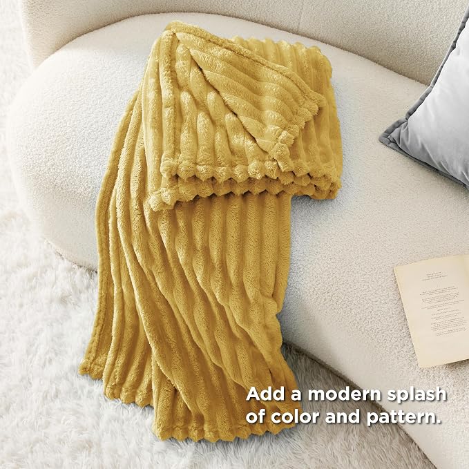 Bedsure GentleSoft Yellow Throw Blanket - Image 5