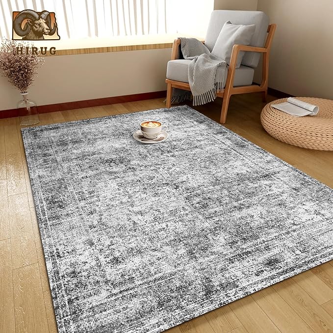 Washable Area Rug 9' x 12' Vintage Traditional Persian Mat - Image 4