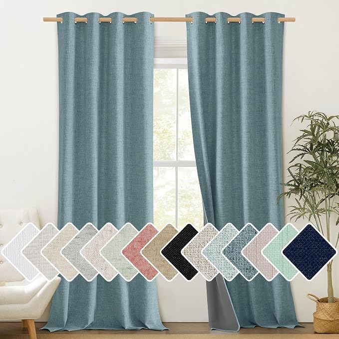 NICETOWN 100% Absolutely Blackout Linen Curtains by NICETOWN