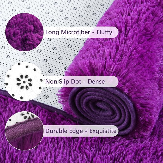 Chicrug Soft Runner Rugs for Bedroom Living Room Plush Fluffy Rug 2x6 Feet - Image 6
