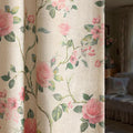 Vintage Floral Blackout Curtains 84 Inch, 2 Panels Spring Linen Texture by Unknown