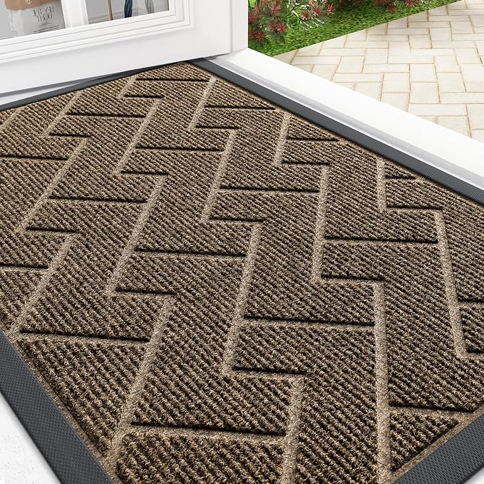 OLANLY Front Door Mat Indoor Outdoor Entrance, Waterproof All-Season, by OLANLY