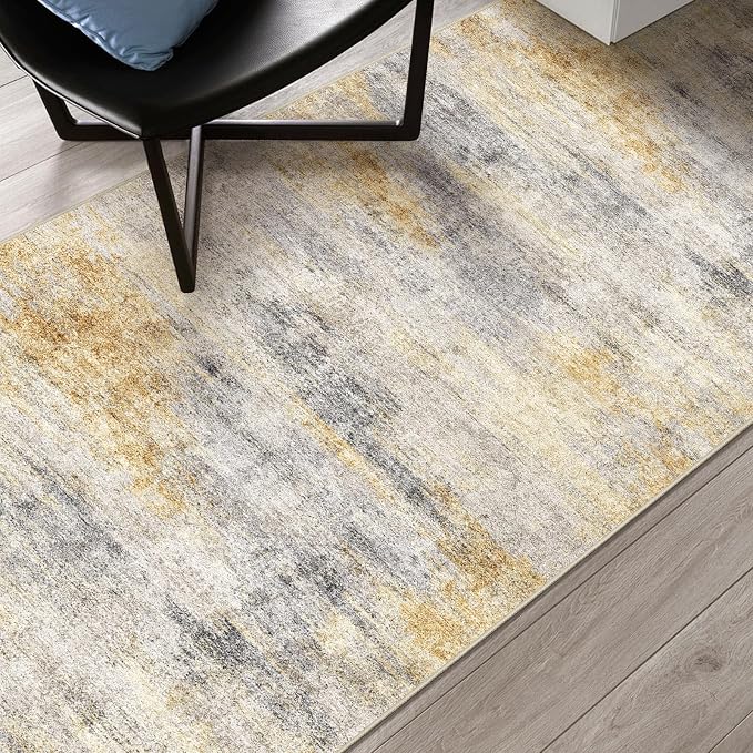 2'6''x12' Washable Kitchen Runner Rug: Modern Abstract Runners - Image 6