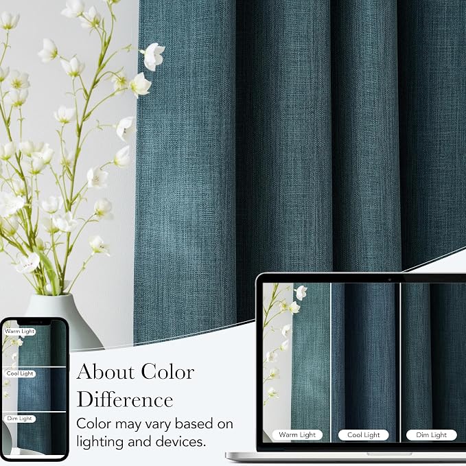 NICETOWN Short Greyish Blue Blackout Curtains 63 inches Long - Image 5