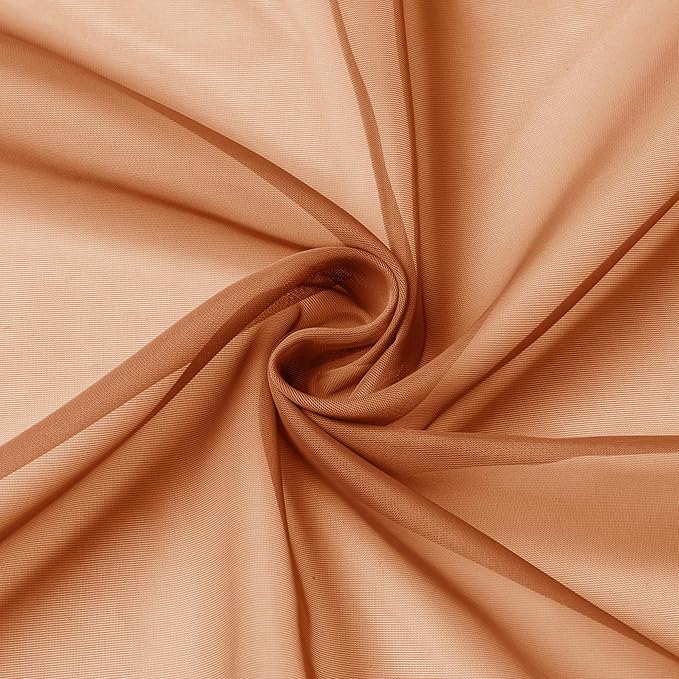 Aiyufeng Orange Sheer Curtains 45 inches Long, Short Kitchen Window Treatment - Image 5
