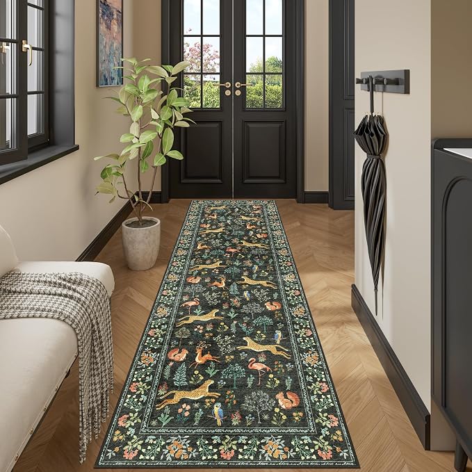 DUKINO 2x6 Runner Rug, Washable Animal Kitchen Rugs Non Slip, Low Pile - Image 6